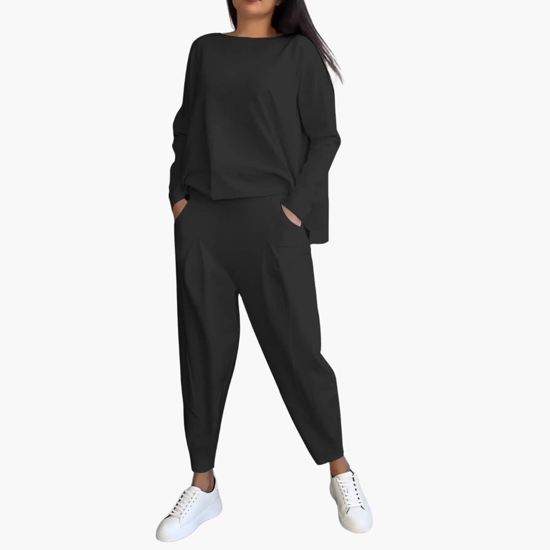 Anna™ | Ensemble Deux Pièces Minimaliste avec Col Rond