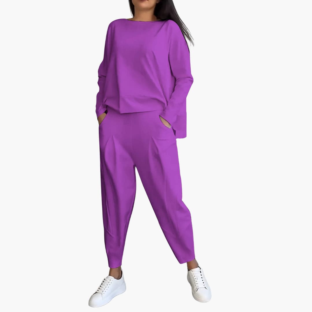 Anna™ | Ensemble Deux Pièces Minimaliste avec Col Rond