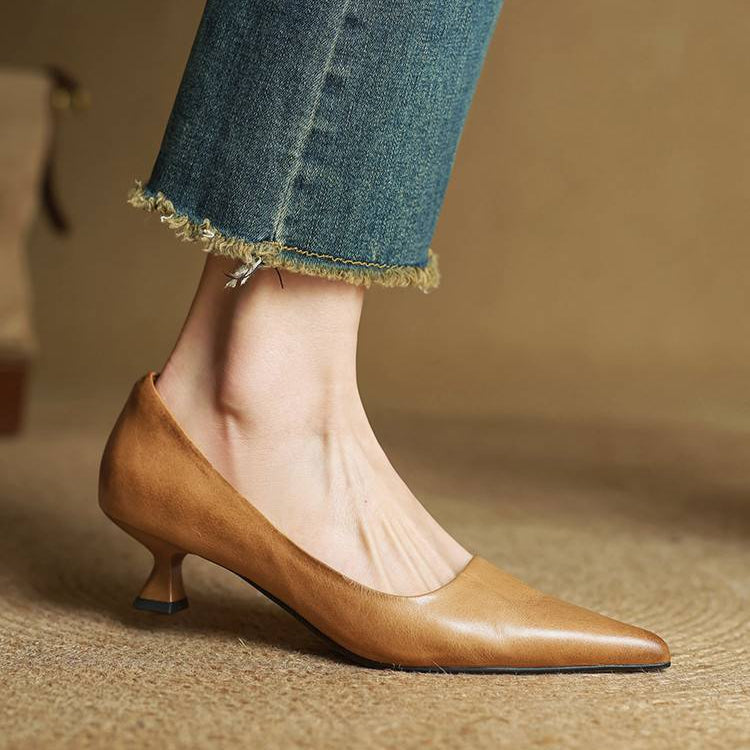 Anok™ Décolleté en Cuir Véritable