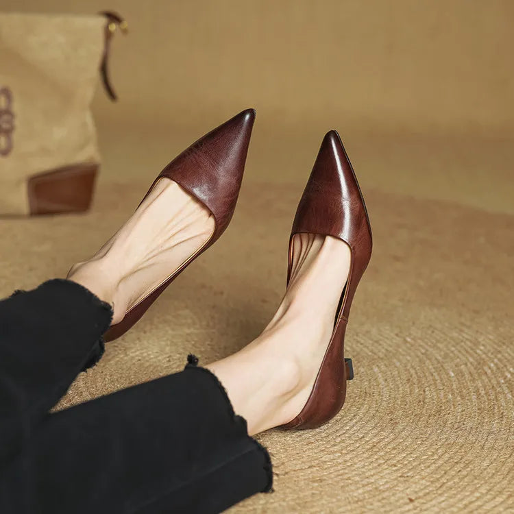 Anok™ Décolleté en Cuir Véritable