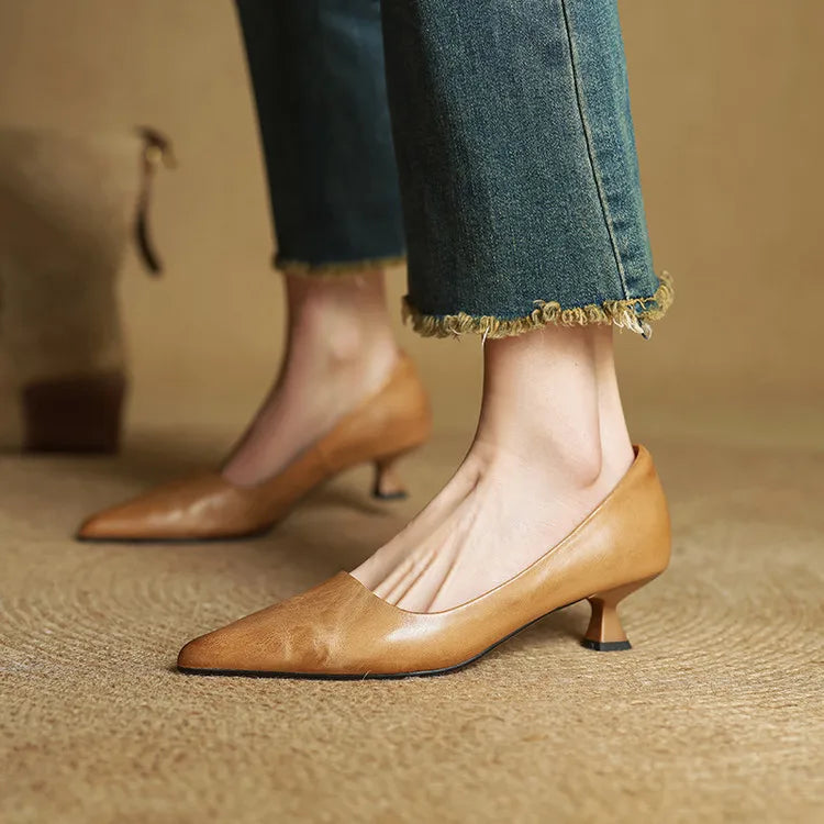 Anok™ Décolleté en Cuir Véritable