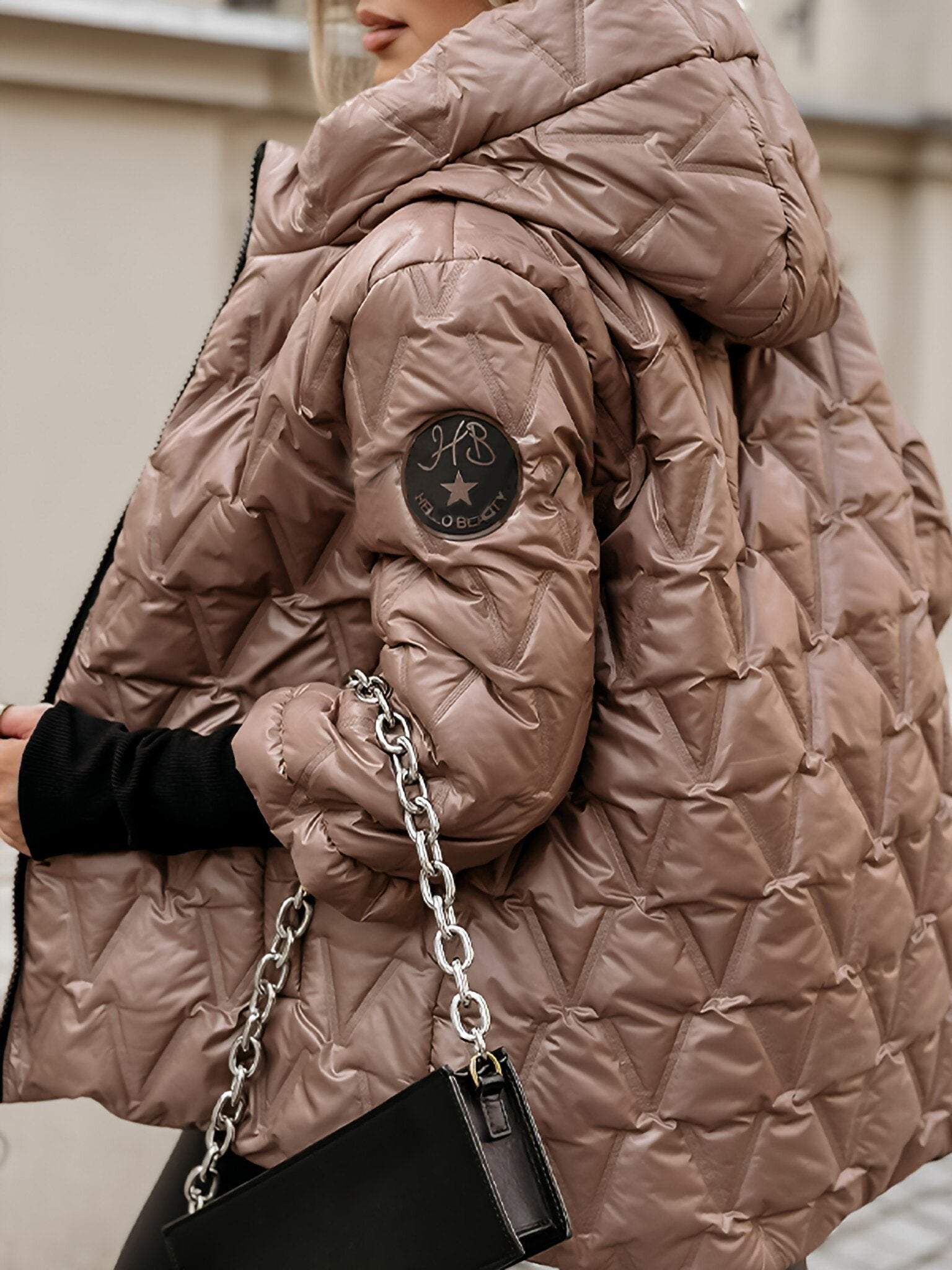 Libre™ | Veste matelassée à capuche – Patchwork diamant