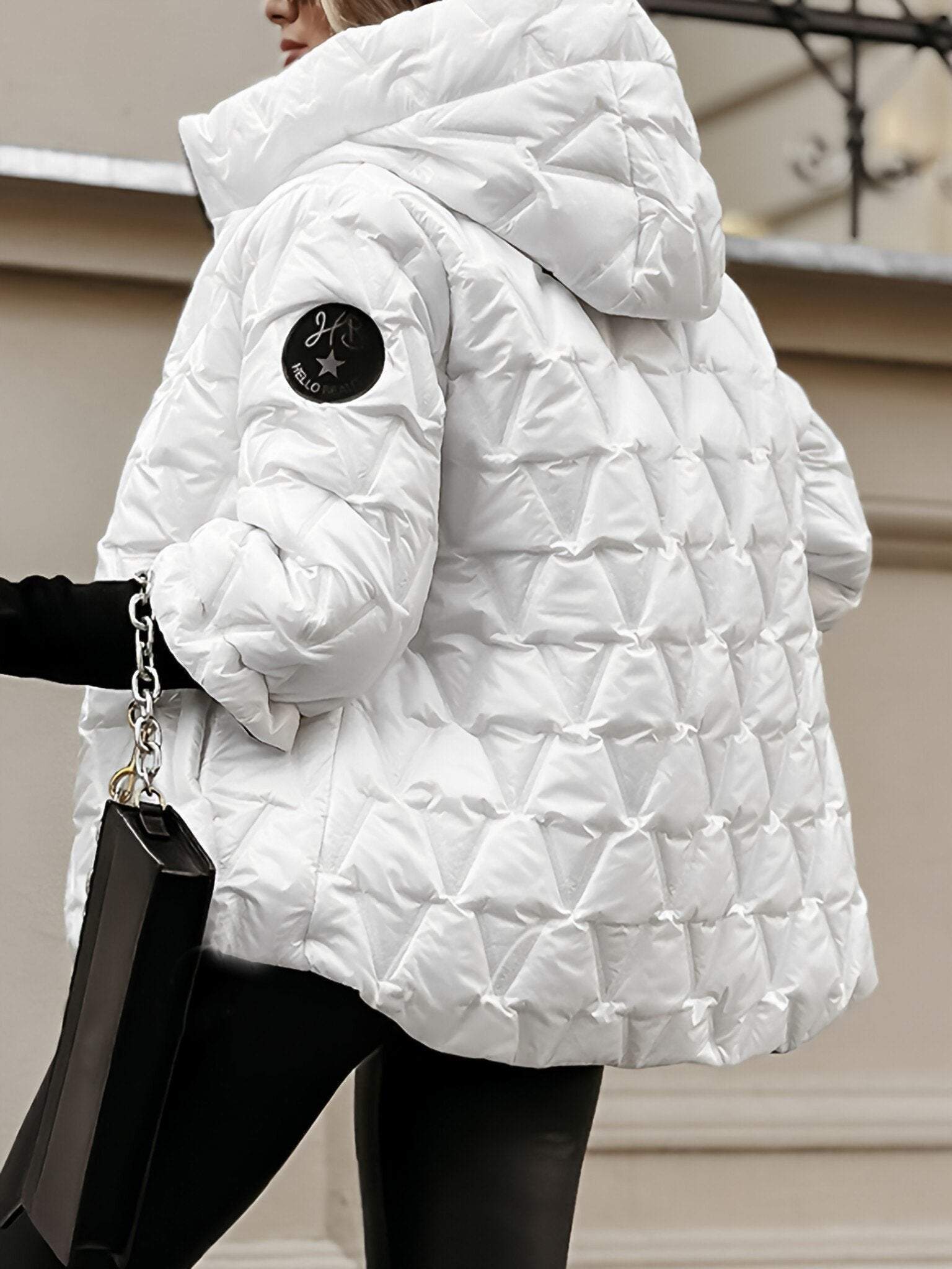 Libre™ | Veste matelassée à capuche – Patchwork diamant