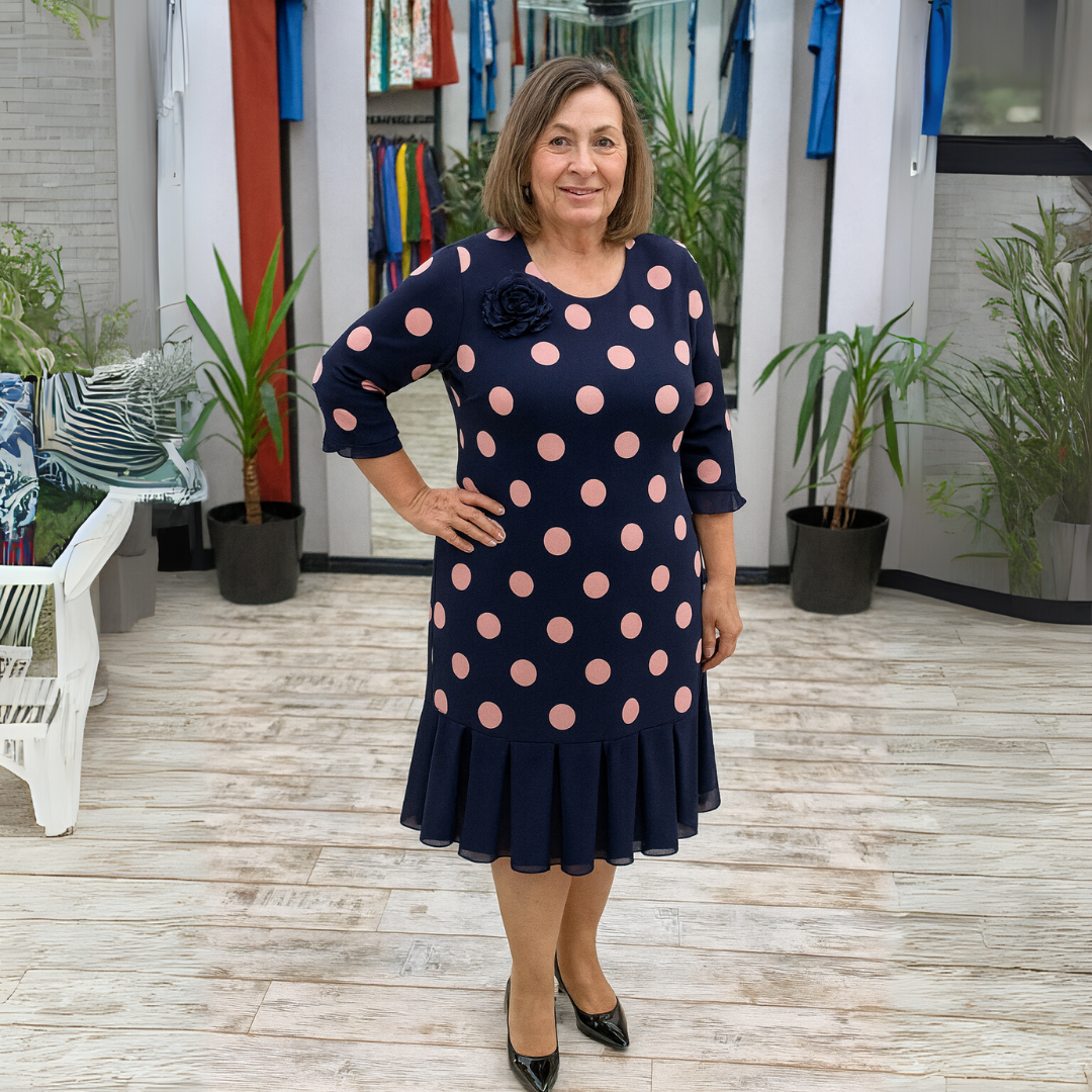 Camélia™ | Robe Élégante à Pois & Volants