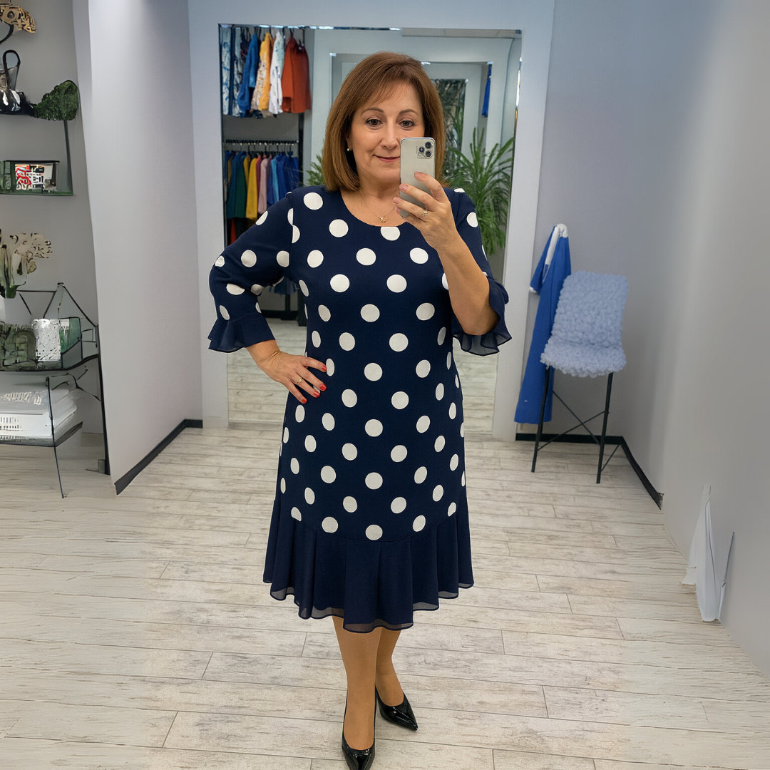 Camélia™ | Robe Élégante à Pois & Volants