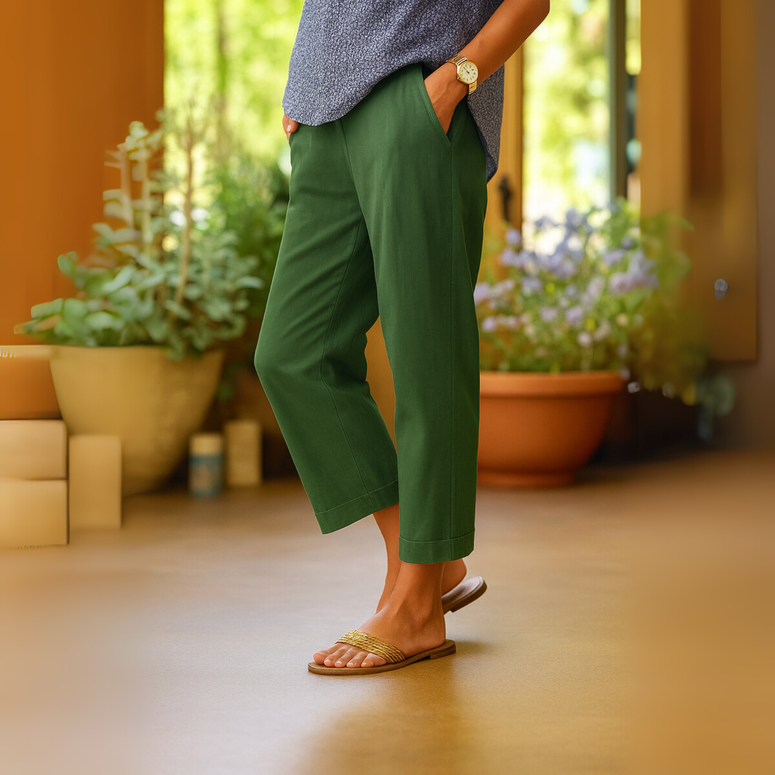 Brigida™ | Pantalon en Lin Léger & Confortable