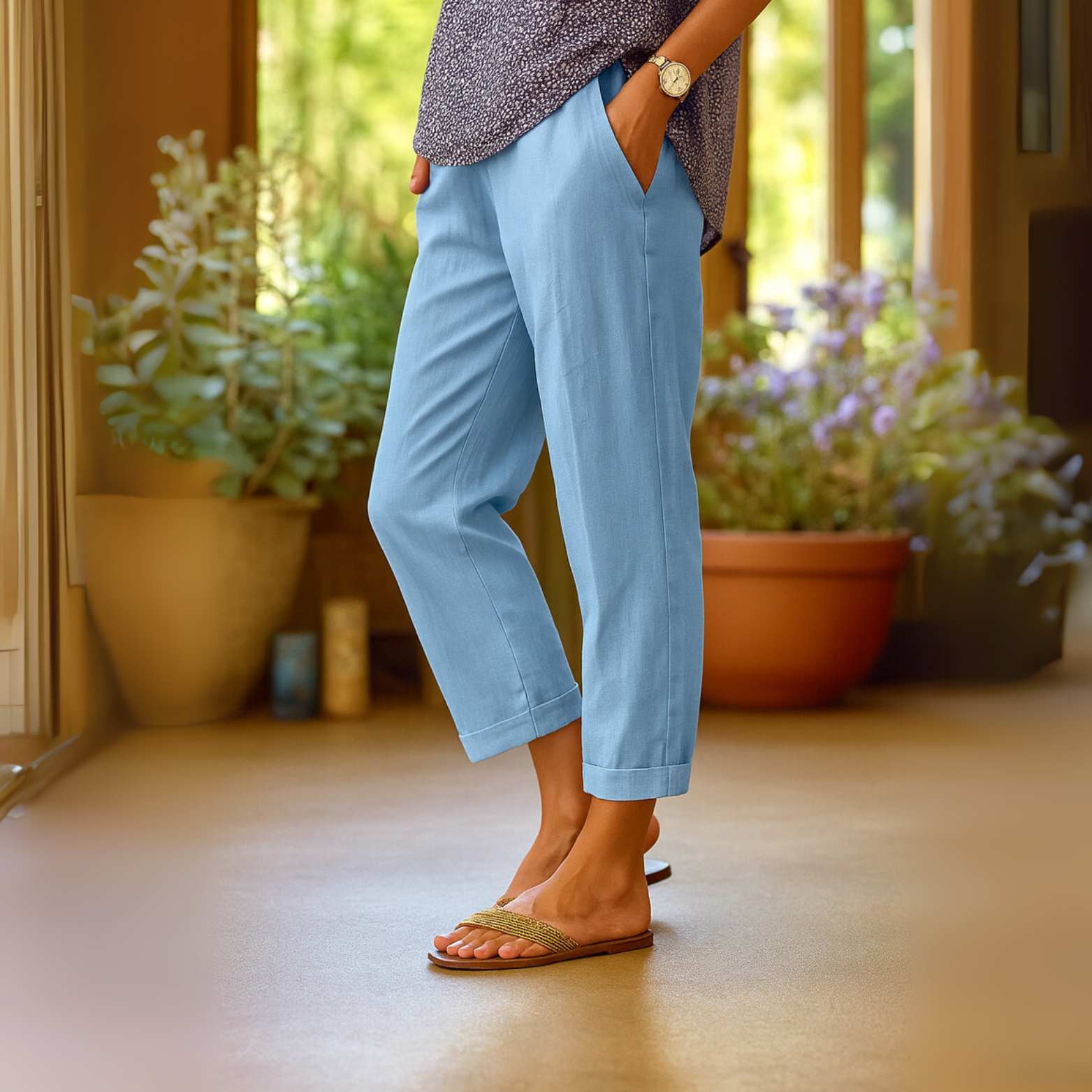 Brigida™ | Pantalon en Lin Léger & Confortable