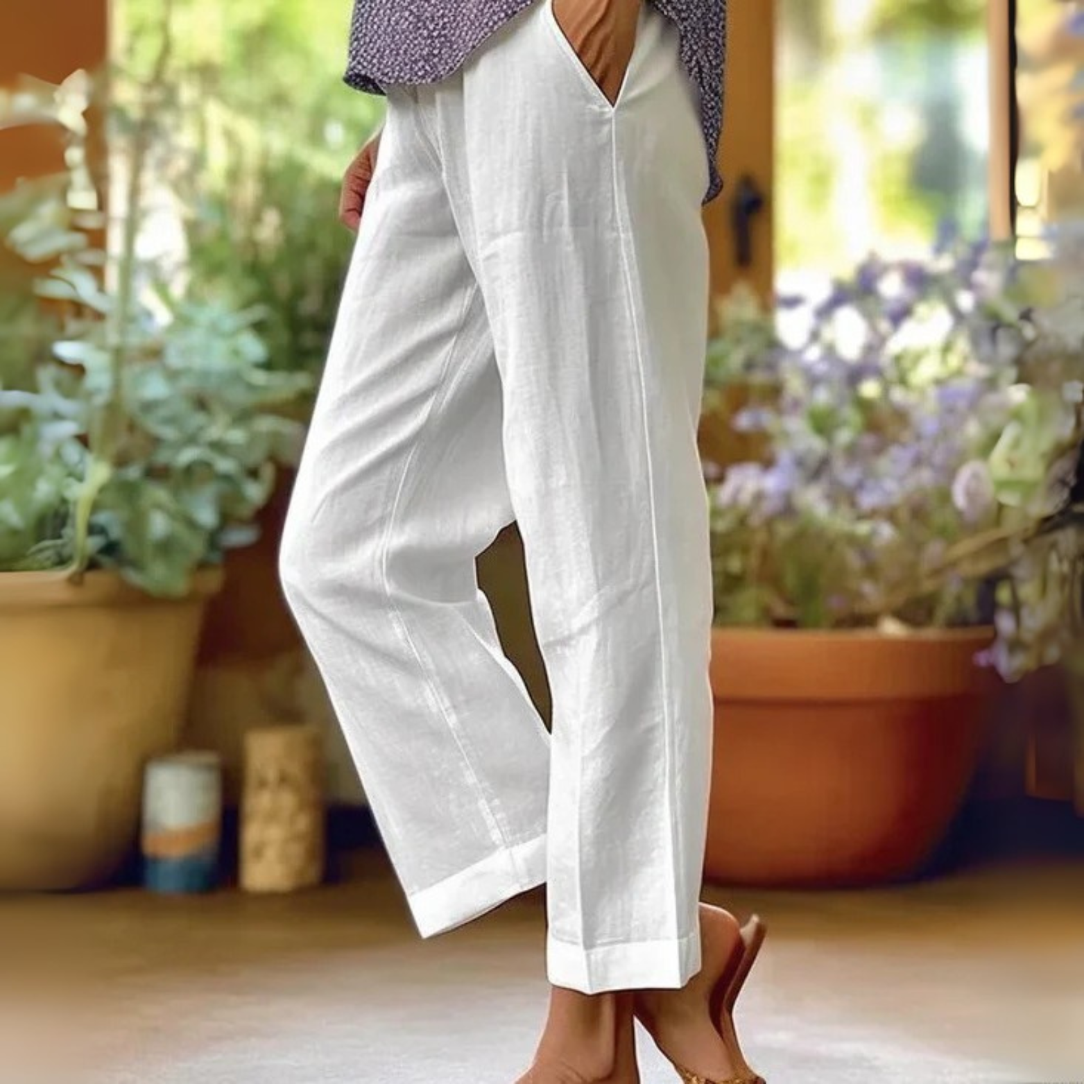 Brigida™ | Pantalon en Lin Léger & Confortable