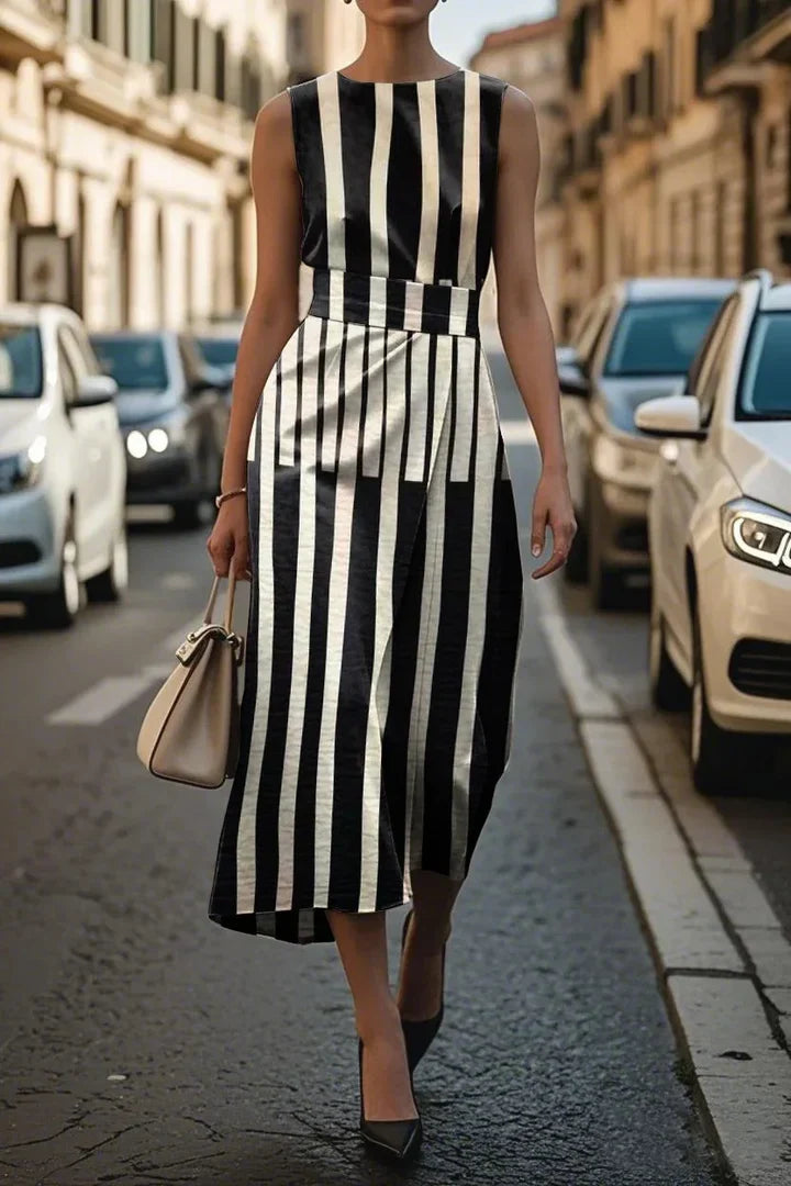 Zelva – Robe Graphique Asymétrique