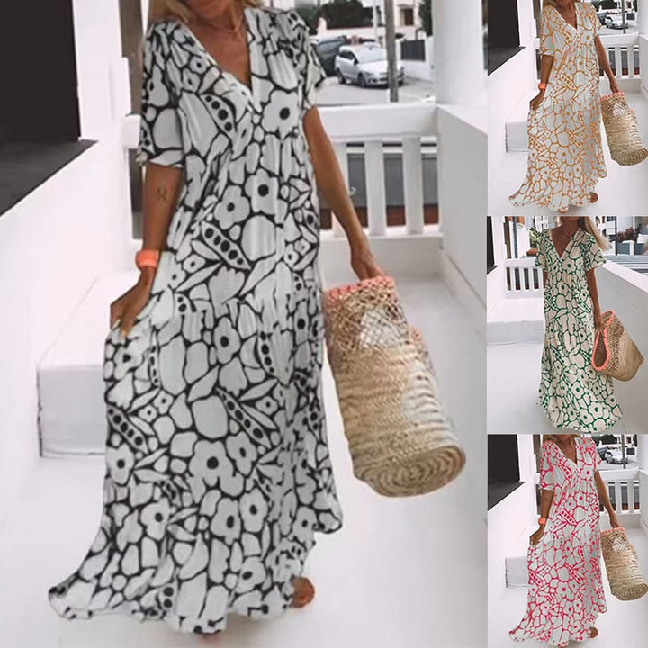 Juni™ | Robe de style Ibiza avec imprimé floral bohème