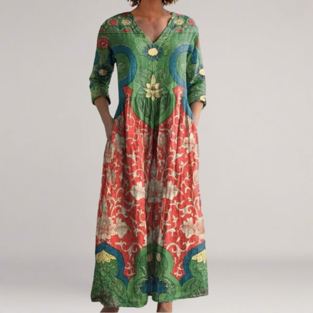 Tara | Robe élégante Florale Vintage
